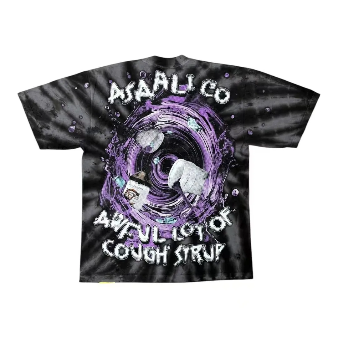 #Black I THAT'S A AWFUL LOT OF COUGH SYRUP In Stock Real shot American simple trendy brand loose casual T-shirt Fabric (fabric): 32 counts Weight combed double yarn pure cotton Sizes (size): S-M L X L Color (colour): Black 👉
